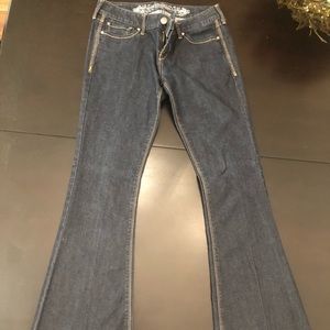 Express dark wash flare jeans